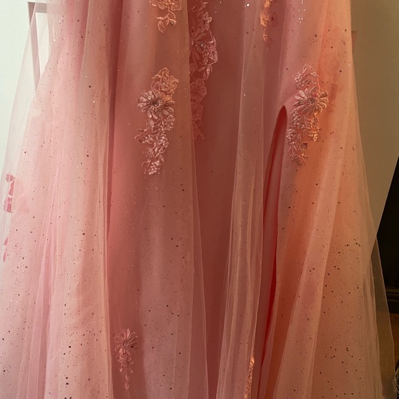 Gorgeous Pink MoriLee Corset Prom Dress - Picture 11 of 14